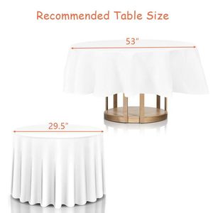 10-Piece Set 90-Inch Home Restaurant <b>Round</b> Tablecloth Durable Polyester <b>Cover</b> for Dining <b>Tables</b> - Product Image 5
