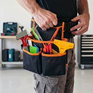 Customizable Heavy Duty Oxford Cloth Waist <b>Tool</b> Belt <b>Bag</b> Multi Pocket Construction Worker Carpenter Pouch With Waist Strap - Product Image 3