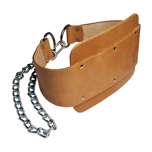 Ceinture de musculation unisexe en cuir véritable de haute qualité et robuste avec chaîne – Prix - Product Image 2