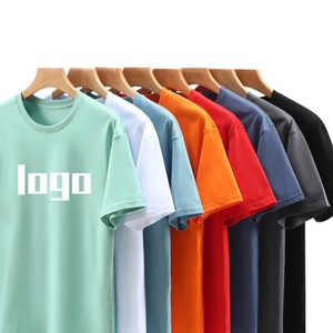 T-shirt décontracté en maille pour homme, col rond, manches courtes, impression personnalisée, 100 % coton, coupe classique, multicolore, respirant, séchage rapide - Product Image 1