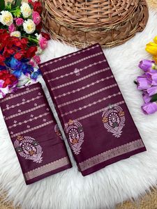 Exclusive Designer Look Organic Silk <b>Saree</b> with Elegant <b>Blouse</b> Stylish Fancy Ethnic Latest Trendy Indian Modest Party Wear Women - Product Image 3