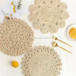 Natural braided seagrass placemat home table mat spring and summer decoration