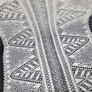 Tela de Encaje Elástica con Diseño Geométrico Festoneado, Ligera, de Nailon y Spandex, 17.5cm, Tejido Elástico para Lencería y Vestidos - Product Image 2