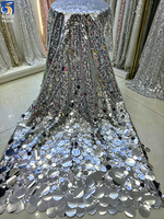 Tissu brodé de paillettes dorées de style européen YX1512 pour robe de soirée, jupe et vêtements de mode de luxe