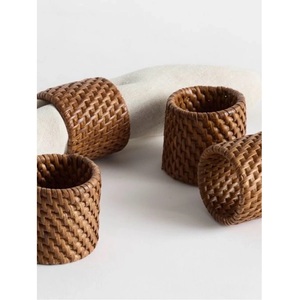 Hot Hand Woven Natural Rattan Grass Napkin Ring Western Food Napkin Buckle <b>Table</b> Decor Napkin Ring Wholesale From India - Product Image 5