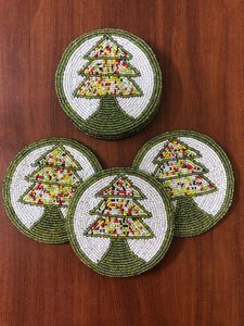 Decorative Handmade <b>Beaded</b> <b>Coaster</b> Set Multicolor Modern Dining Table Accessory At Best Price - Product Image 4