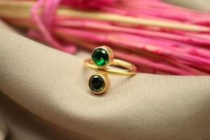 Anillo de Plata de Ley 925 con Peridoto y Esmeralda, Hecho a Mano, Joyería de Moda, Regalo de Navidad para Mujer - Product Image 5
