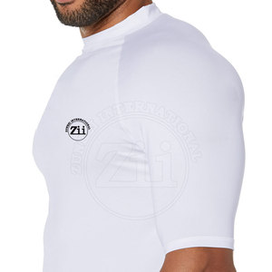 Chemises de compression pour hommes personnalisées en gros avec logo, manches courtes, respirantes, légères, grandes tailles, vêtements de sport en Spandex/Polyester - Product Image 4