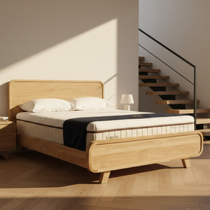 Salzburg Solid Teak Eco-Friendly Durable Convertible <b>Platform</b> <b>Bed</b> <b>Frame</b> Minimalist Bedroom Furniture Custom Hotel Apartment - Product Image 2