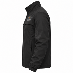 Veste coupe-vent noire personnalisée pour homme, style décontracté, légère, entièrement zippée, fabricant de vêtements OEM ODM - Product Image 3