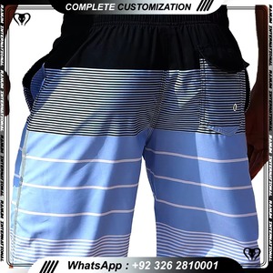 Shorts de Baño a Rayas para Hombre con Cintura Ajustable, Secado Rápido, Traje de Baño Informal para Piscina y Vacaciones - Product Image 2