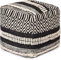 Pouf ottoman tissé de haute qualité, fait main, design bohème en tissu, poufs carrés pour le salon, décoratifs