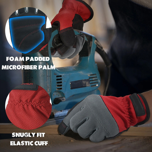 Gants de travail mécaniques pour hommes, respirants, avec paume rembourrée, compatibles écran tactile, adhérence flexible, pour usage quotidien et sécurité. - Product Image 4