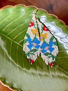 Pendientes de cuentas con diseño floral creativo, hechos a mano, estilo bohemio para mujer – Joyería ligera y a la moda para fiestas y uso diario - Product Image 3