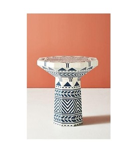 ILAHI's Bone Inlay Table Modern Design Agate Detailing <b>Storage</b> Portable Home Furniture - Product Image 2