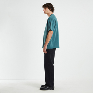 Camiseta de Hombre de Alta Calidad, 100% Algodón, Gruesa, Talla Grande, Cuello Redondo, Transpirable, Tejida, Lisa, con Logotipo Personalizado, OEM, Venta al Por Mayor - Product Image 4