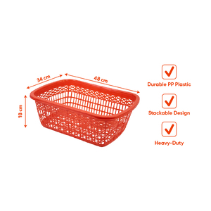Panier de rangement rectangulaire en plastique PP durable, bac organisateur léger et empilable, robuste pour salle de bain, cuisine, maison - Product Image 4