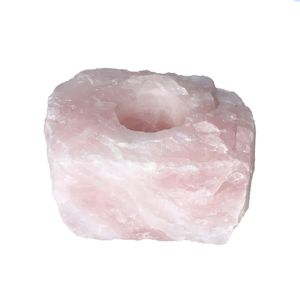 Support de bougie en pierre naturelle sculptée à la main en quartz rose, agate et pierres précieuses, pour la lithothérapie, vente en gros - Product Image 5