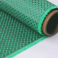 Rouleau de tissu en fibre de carbone jacquard vert noir 3K 240GSM pour panneaux composites décoratifs et garnitures intérieures automobiles