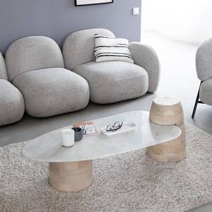 โต๊ะกาแฟวานดานา นิมบัส ไลรา ทำจากไม้มะม่วงและหินอ่อน - Product Image 1