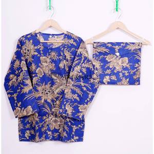 Robe de nuit pour femme, faite à la main, imprimé floral, 100% coton, col rond, ensemble pyjama en pur coton doux, cadeau pour demoiselle d'honneur, pyjama pour femme - Product Image 3