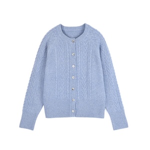Nuevo Cárdigan de Lana Bordado con Cuello en V para Mujer |   Cierre de un Solo Botón, Suave y Cómodo, para Uso Diario en Otoño-Invierno - Product Image 3