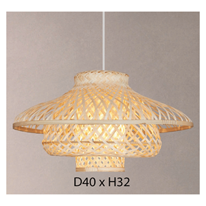 Lampe en bambou tissé, artisanat vietnamien, éclairage décoratif pour salle à manger. - Product Image 1