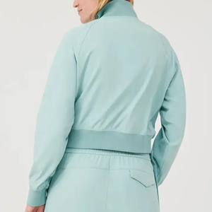 Latest Style Women Heavyweight <b>Cropped</b> Hoodie Oversized Drop Shoulder <b>Cropped</b> <b>Zip</b> <b>up</b> Hoodie - Product Image 4