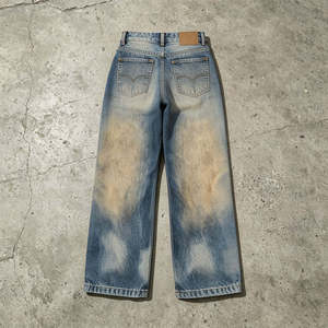 2027 Jeans en denim bleu vintage personnalisables, respirants, séchage rapide, taille mi-haute, coupe droite, broderie décontractée, OEM - Product Image 6