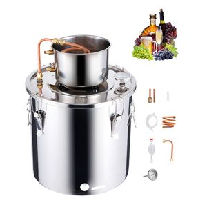 Kit di Fermentazione per Birra Fatta in Casa da 30 L (8 Galloni) in Acciaio Inossidabile con Pompa a Serpentina in Rame, Distillatore d'Acqua e Alcol per la Produzione Casalinga di Birra - Product Image 1