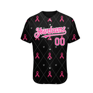 Ropa Deportiva de Verano de Poliéster Transpirable de Primera Calidad, Tallas Grandes, Personalizada con Estampado, Camisetas de Béisbol y Sóftbol Rosas - Product Image 2
