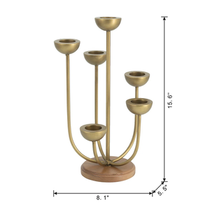 Candelabro de Metal para Decoración del Hogar, Portavelas de Calidad Superior, Diseño Único en Dorado Pulido, Decoración para Mesa de Boda - Product Image 5