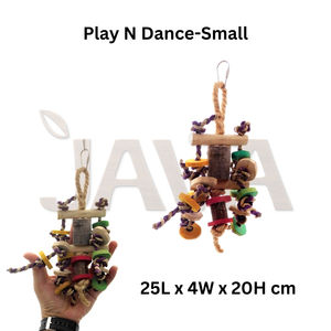 Jouets à mâcher pour oiseaux en bois dur écologiques et durables Java, en bois de café, modèle Play N Dance S, avec fonction de nettoyage des dents pour animaux de compagnie - Product Image 2