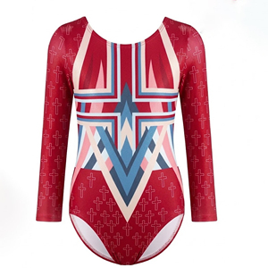 Justaucorps de cheerleading pour filles en spandex à manches longues, de haute qualité et à prix abordable, avec couleurs et designs personnalisés pour la compétition et l'entraînement - Product Image 1