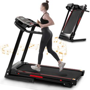 Cinta de correr eléctrica plegable portátil de 3,5 HP para entrenamiento en interiores en el hogar, 12 programas preestablecidos para correr, caminar, trotar - Product Image 1