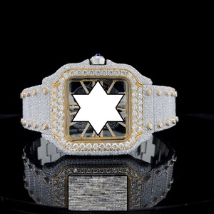 Nuevo Diseño Reloj Mecánico de Lujo de Acero Inoxidable Hecho a Mano con Diamantes Moissanita Unisex Estilo Iced Hip Hop Regalo Vendedor Indio - Product Image 1