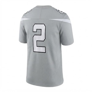 Maillot de football gris clair pour homme, vêtement de sport athlétique, maille respirante sur le devant, 100 % polyester, séchage rapide, manches courtes, tenue d'équipe OEM - Product Image 2