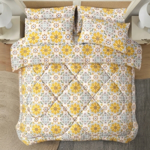 Juego de Edredón con Estampado Floral Clásico, 100% Mezcla de Algodón T-150, Transpirable para Todas las Estaciones, Uso Doméstico - Product Image 1