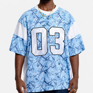 Maillot de football américain pour homme, camouflage Real Tree bleu clair, surdimensionné, 100 % polyester - Product Image 6