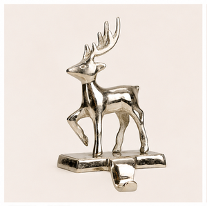 Wholesale Silver Metal Reindeer <b>Stocking</b> <b>Holder</b> For Fireplace Mantel Heavy Duty Christmas <b>Stocking</b> Hanger With Non-Slip Base - Product Image 5
