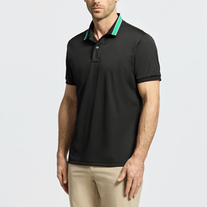 Chemise à manches courtes pour un usage décontracté, 100% coton tricoté, logo imprimé personnalisé, couleur unie, anti-boulochage, polos de haute qualité - Product Image 2