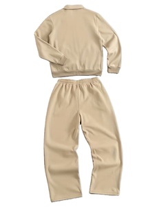 Men's Loose-Fitting Casual Sports Suits 2-Piece Set Sweatshirt Sweatpants 100% Cotton Fleece 380g Seamless Fusing Quick Dry - Product Image 3