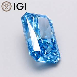 เพชรบลูไดมอนด์ทรงเรเดียนท์คัท ผลิตในห้องปฏิบัติการ ได้รับการรับรองจาก IGI สีแฟนซีสดใส ความสะอาดระดับ VS2/VVS1-VVS2 สำหรับทำเครื่องประดับ - Product Image 2