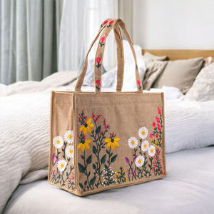 Elegante Bolso de Mano de Yute Natural Hecho a Mano, Bolsa de Compras Reutilizable Ecológica para Empaquetado Minorista - Product Image 5