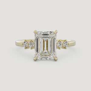 Bague de fiançailles en diamant de laboratoire taille émeraude, or massif 14 carats, sertie à griffes, largeur 1,7 mm, solitaire d'anniversaire, alliances de luxe - Product Image 6