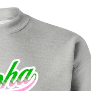 Sudadera Gris AKA con Gráficos, Cuello Redondo, Manga Larga, Puños Acanalados, Informal, para Mujer, Top de Felpa, Moda Urbana, para Uso Diario - Product Image 5