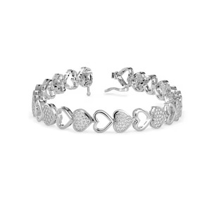 Customized Shape Moissanite Diamond Tennis Bracelet Bezel Setting 18K White Gold Diamond Bracelet <b>for</b> Both <b>Men</b> and Women - Product Image 1