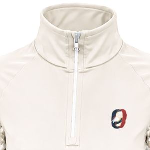 Manufacturer <b>White</b> Women <b>Quarter</b> <b>Zip</b> Activewear Pullover Shirt Floral Sleeve Detail Long Sleeve Outdoor Fitness Training Apparel - Product Image 5