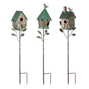 Casa para Pájaros, Casa para Pájaros de Metal Hecha a Mano y Pintada a Mano, para Jardín Exterior, para Observación de Aves y Decoración de Jardín - Product Image 1