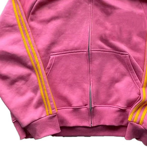 Sudadera con Capucha Rosa para Hombre con Logotipo de Águila y Rayas Amarillas, Ropa Casual de Otoño, Tela French Terry - Product Image 4